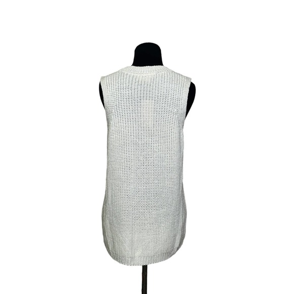 Philosophy Ivory Crew Neck Sleeveless Cable Knit Sweater M - Picture 5 of 12